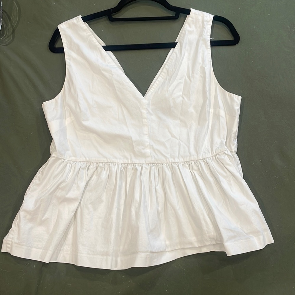 J Crew Peplum White Top